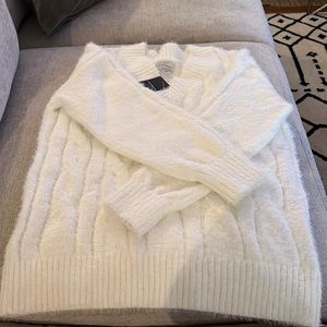 White Lucky Brand Fuzzy Sweater